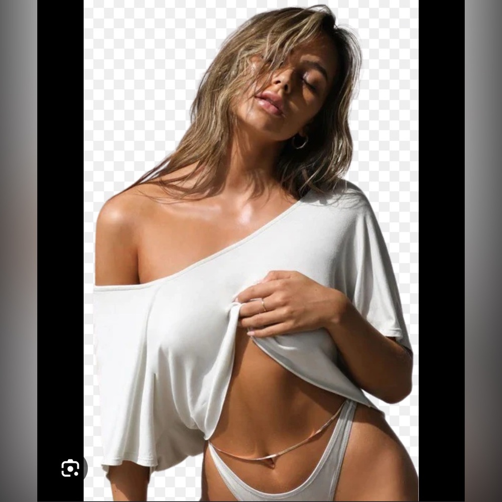 ♡BNWT RETIRED ARCHIVED Joah Brown™ ☆Slouchy Crop Tee☆ in CHALK Colorway♡ Small♡